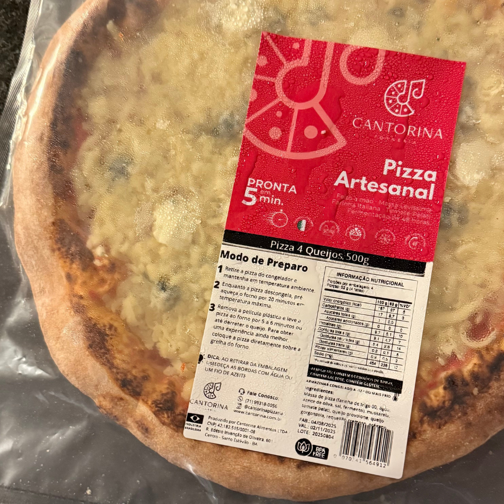 Pizza Frango c/ Catupiry Cantorina — Clássica de Longa Fermentação (30 cm, 500 g)