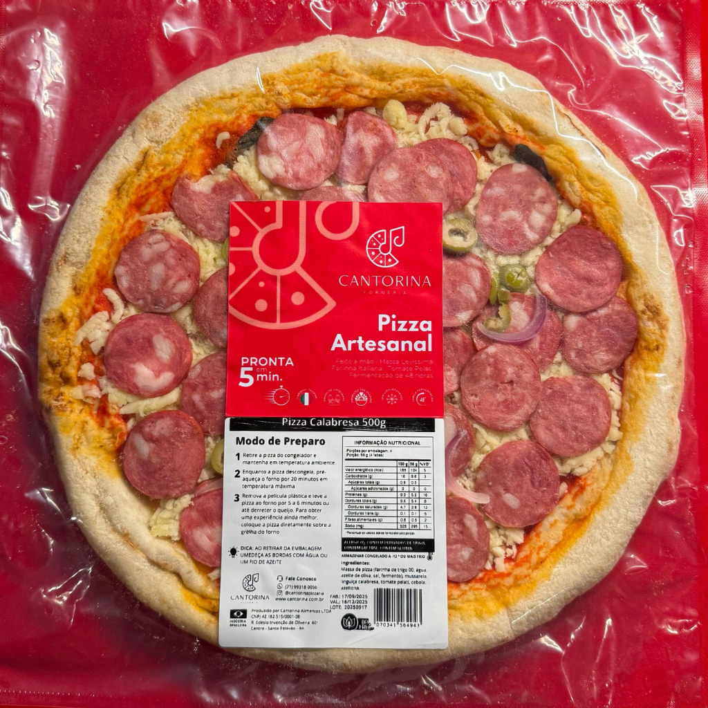 Pizza Calabresa Cantorina — Clássica de Longa Fermentação (30 cm, 500 g)