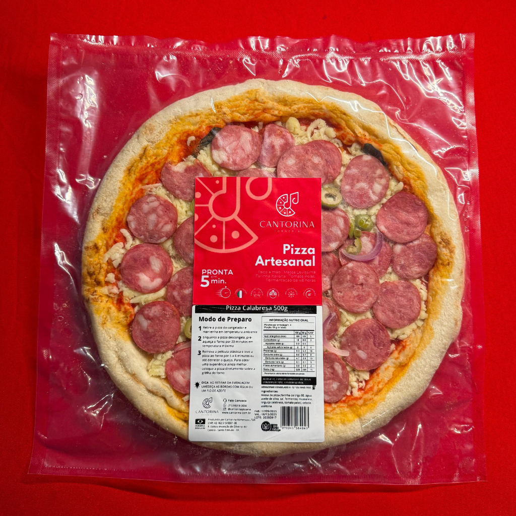 Pizza Calabresa Cantorina — Clássica de Longa Fermentação (30 cm, 500 g)