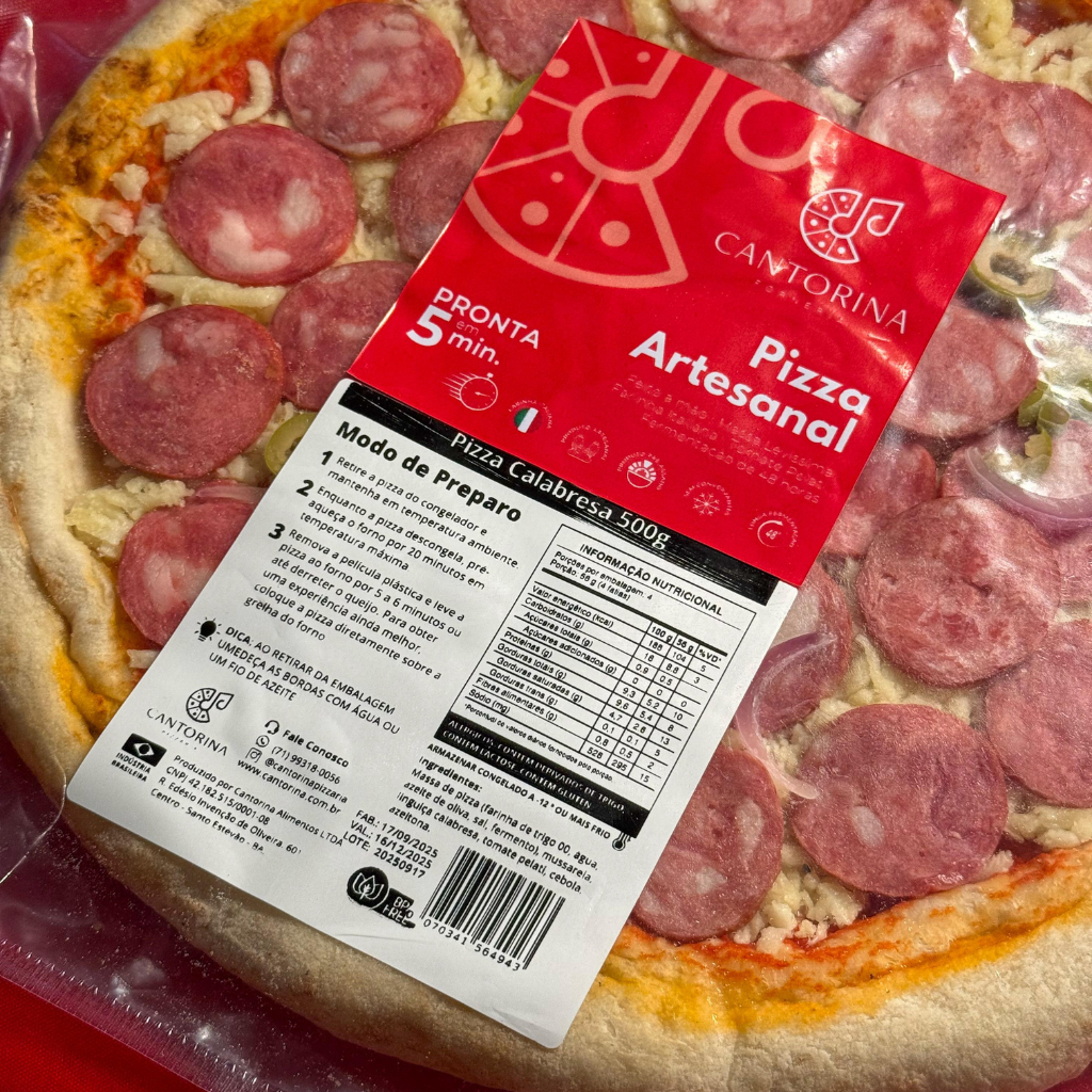 Pizza Calabresa Cantorina — Clássica de Longa Fermentação (30 cm, 500 g)