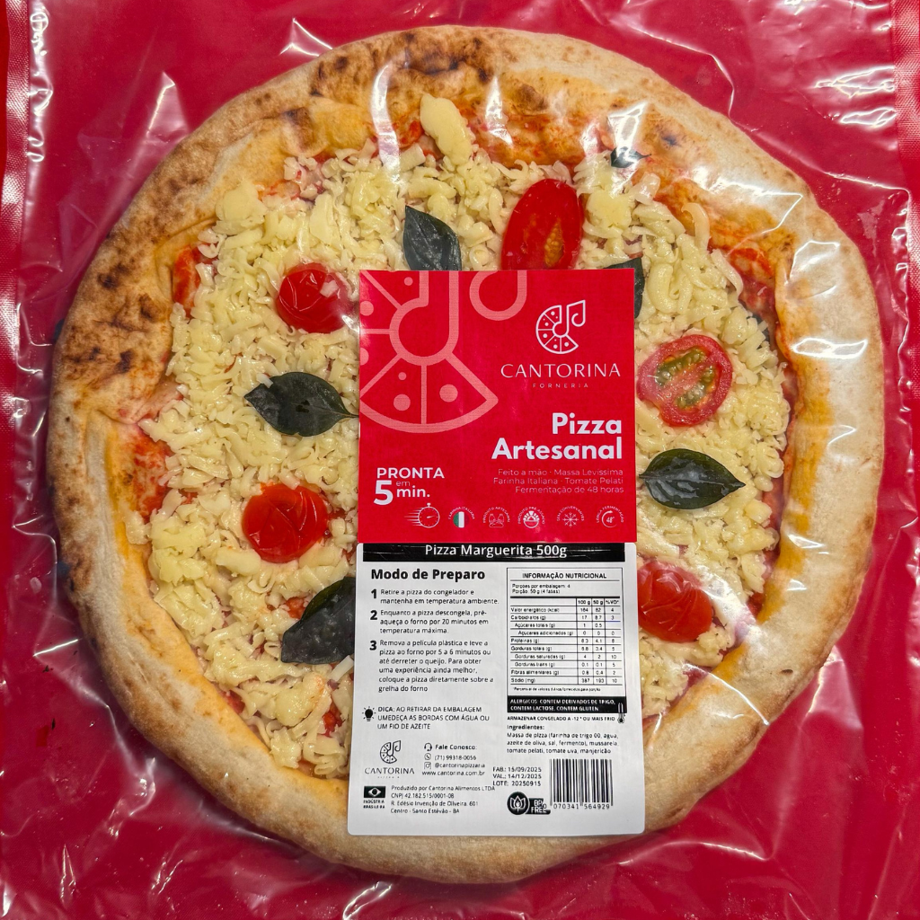 Pizza Marguerita Cantorina — Clássica de Longa Fermentação (30 cm, 500 g)