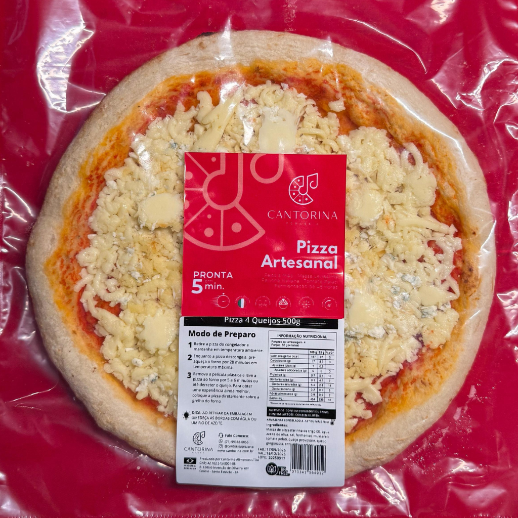 Pizza Quatro Queijos Cantorina — Clássica de Longa Fermentação (30 cm, 500 g)