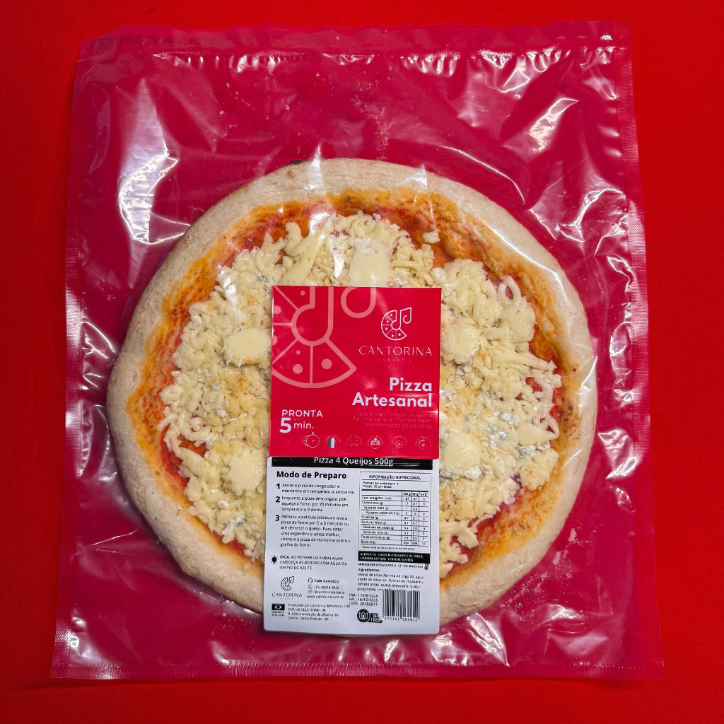 Pizza Quatro Queijos Cantorina — Clássica de Longa Fermentação (30 cm, 500 g)