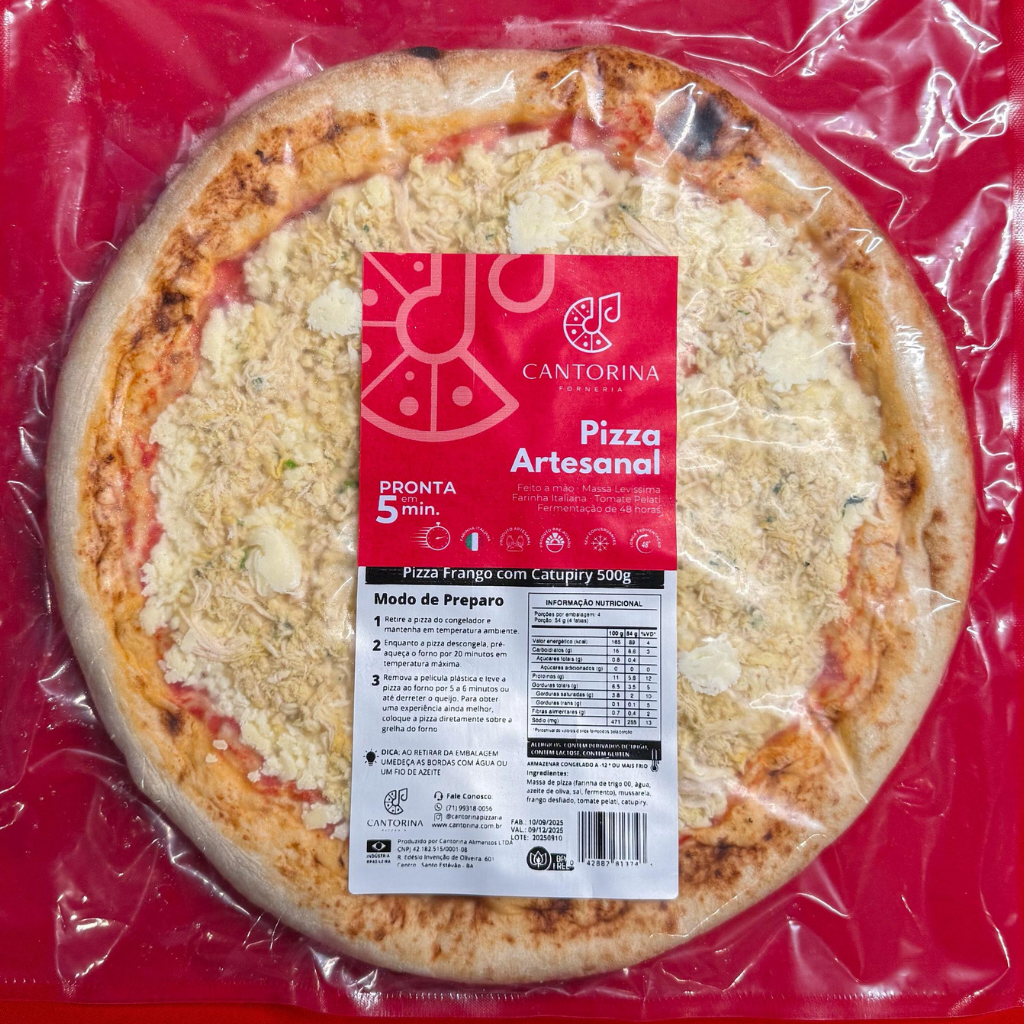 Pizza Frango c/ Catupiry Cantorina — Clássica de Longa Fermentação (30 cm, 500 g)