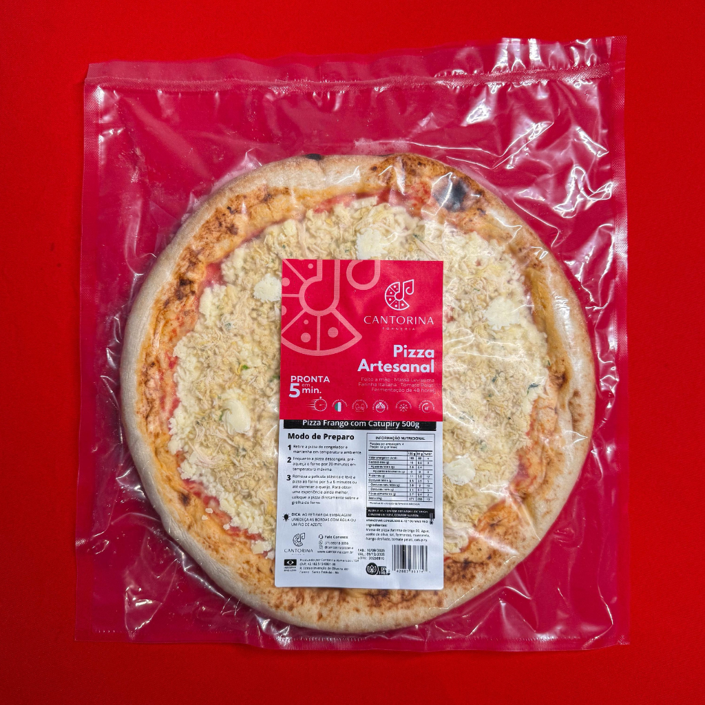 Pizza Frango c/ Catupiry Cantorina — Clássica de Longa Fermentação (30 cm, 500 g)